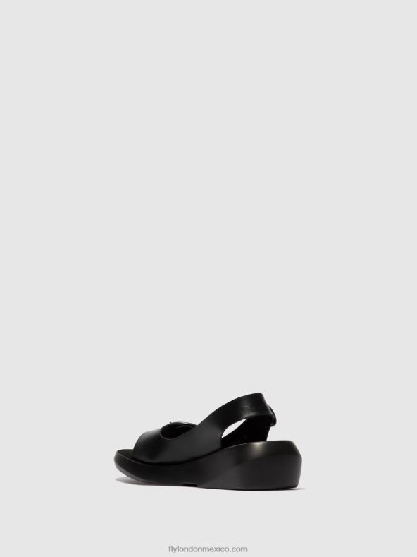 brida negra 2LT8B603 sandalias destalonadas berk754 Fly London mujer