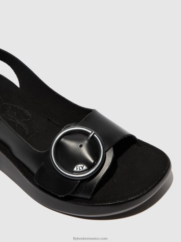 brida negra 2LT8B603 sandalias destalonadas berk754 Fly London mujer