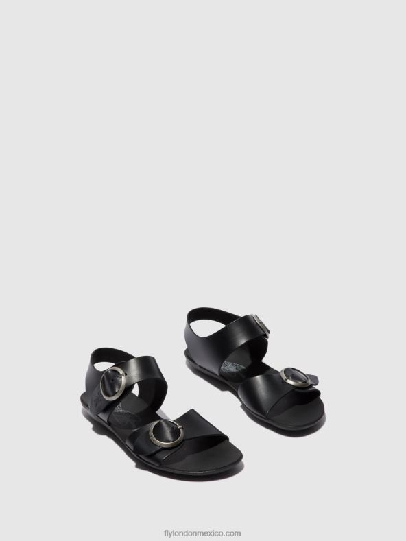 brida negra 2LT8B608 sandalias hebilla masa757 Fly London mujer