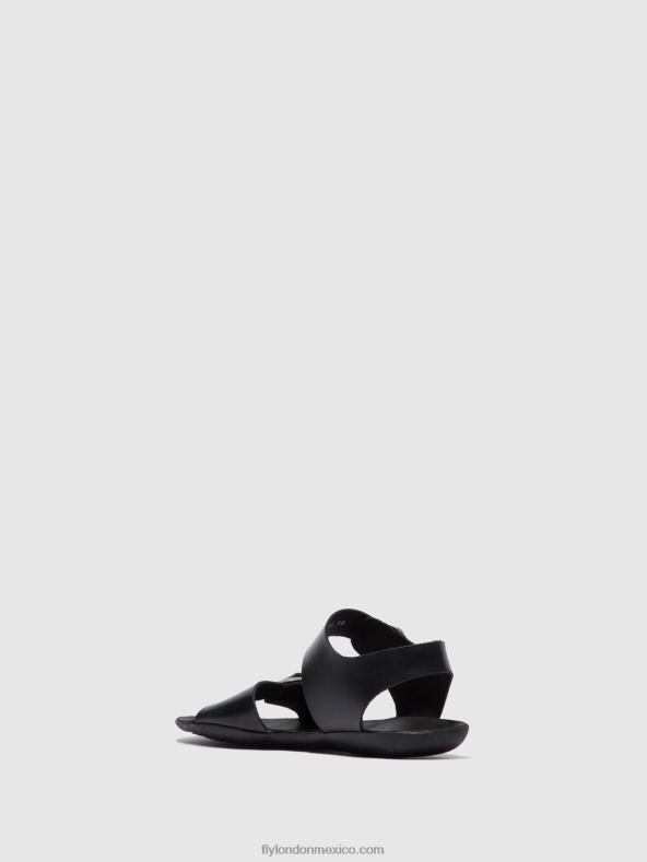 brida negra 2LT8B608 sandalias hebilla masa757 Fly London mujer