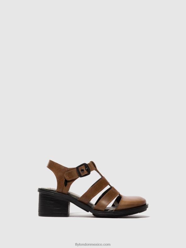 camello 2LT8B421 sandalias con tira en T cahy195 Fly London mujer