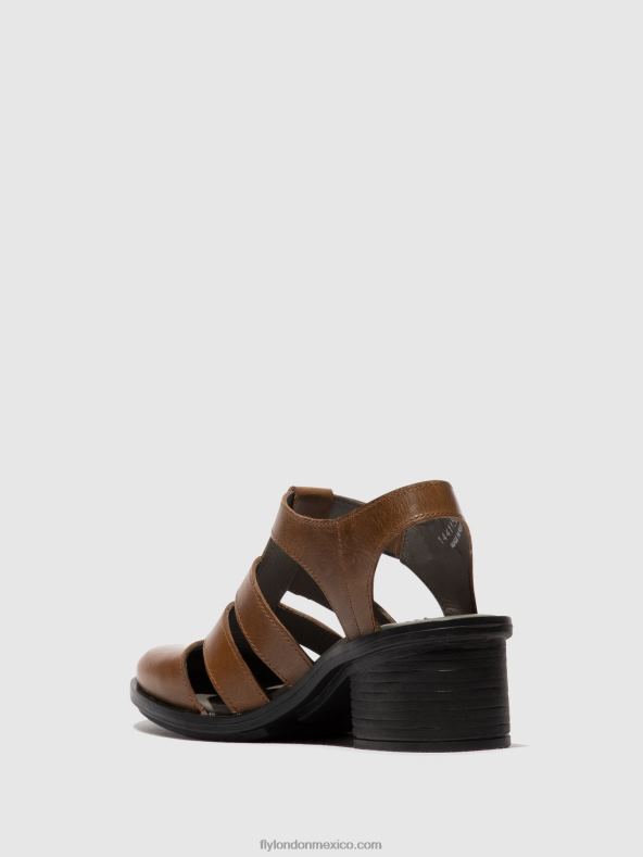 camello 2LT8B421 sandalias con tira en T cahy195 Fly London mujer