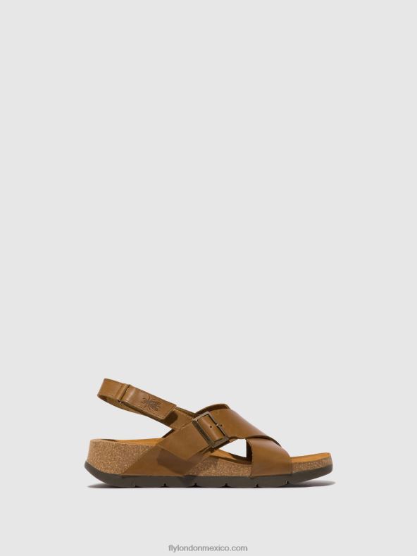 camello 2LT8B488 sandalias cruzadas chlo852 Fly London mujer