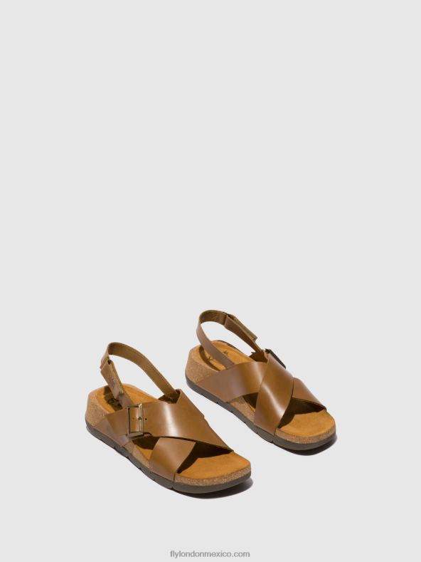 camello 2LT8B488 sandalias cruzadas chlo852 Fly London mujer