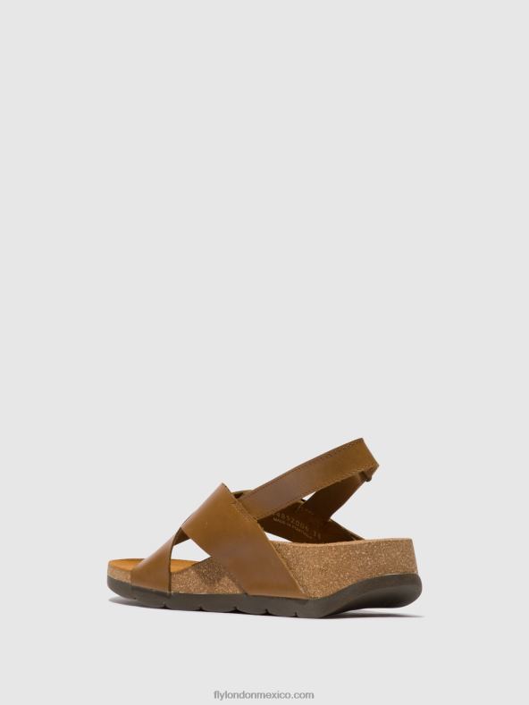 camello 2LT8B488 sandalias cruzadas chlo852 Fly London mujer