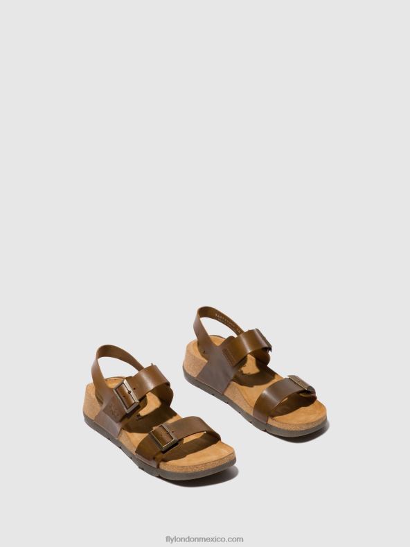 camello 2LT8B583 sandalias destalonadas ceke722 Fly London mujer