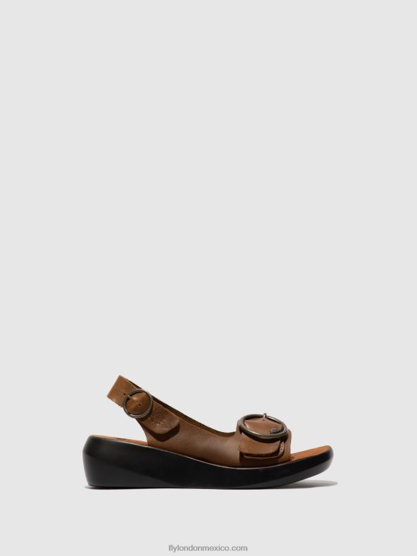 camello de brida 2LT8B602 sandalias destalonadas berk754 Fly London mujer
