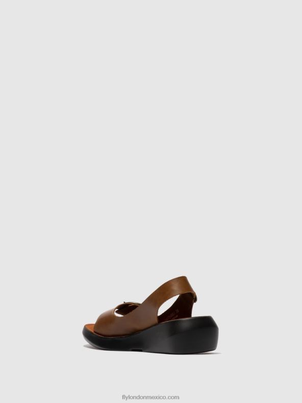 camello de brida 2LT8B602 sandalias destalonadas berk754 Fly London mujer
