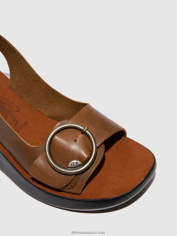 camello de brida 2LT8B602 sandalias destalonadas berk754 Fly London mujer
