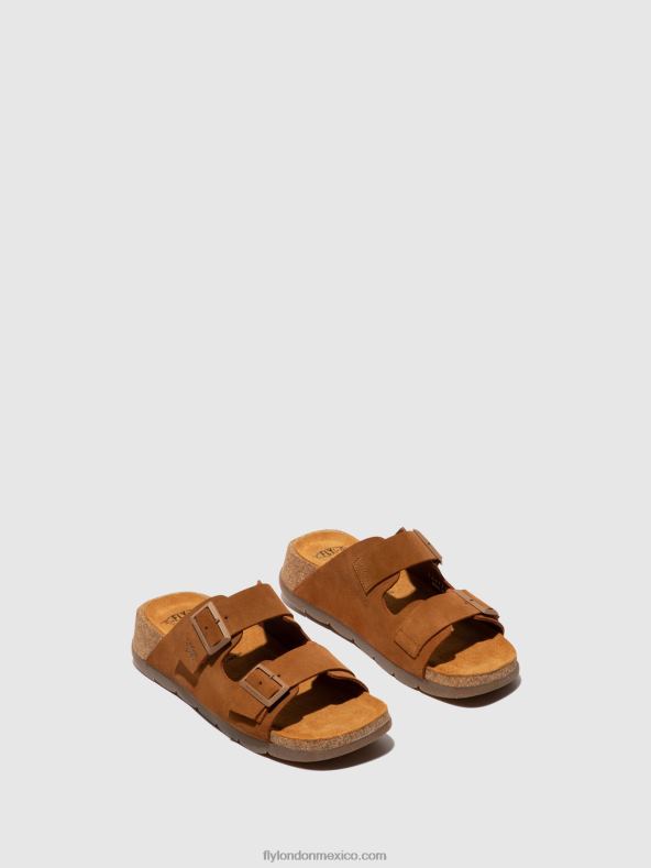 camello de gamuza 2LT8B391 sandalias hebilla caja721 Fly London mujer