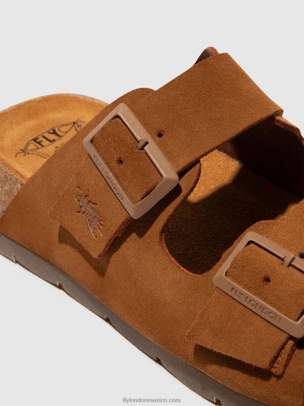 camello de gamuza 2LT8B391 sandalias hebilla caja721 Fly London mujer