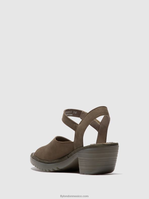 caqui 2LT8B443 sandalias destalonadas wely439 Fly London mujer