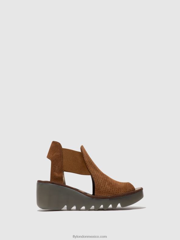 coñac 2LT8B479 sandalias elásticas biga412 Fly London mujer