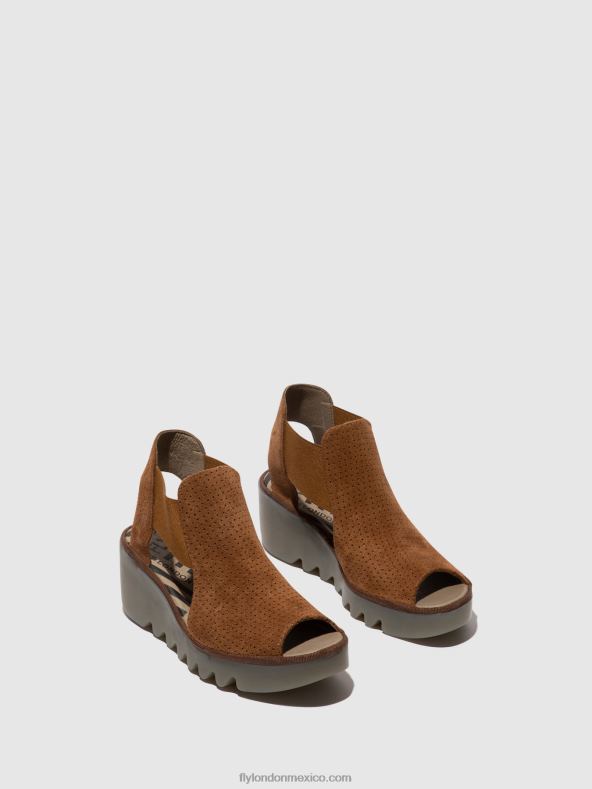 coñac 2LT8B479 sandalias elásticas biga412 Fly London mujer