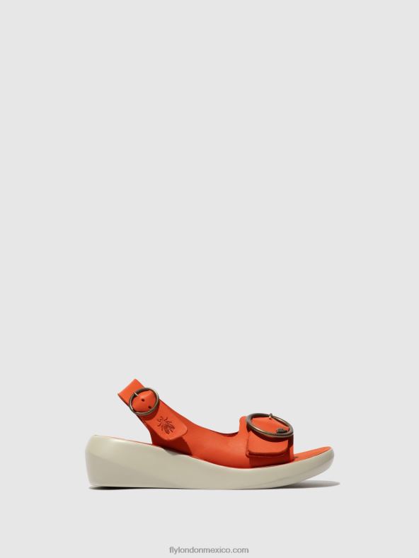 coral 2LT8B585 sandalias destalonadas berk754 Fly London mujer