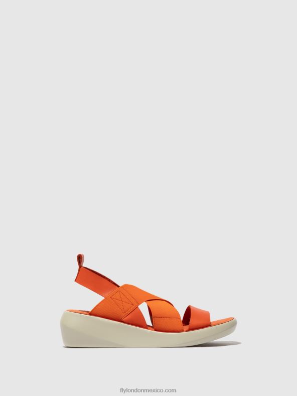coral 2LT8B590 sandalias cruzadas baji848 Fly London mujer