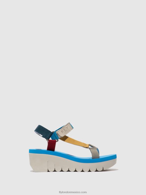 cupido multi (azul) 2LT8B598 sandalias velcro yefa726 Fly London mujer