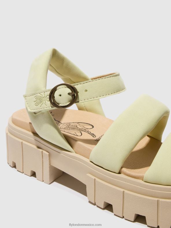de color amarillo pálido 2LT8B549 sandalias destalonadas jela864 Fly London mujer
