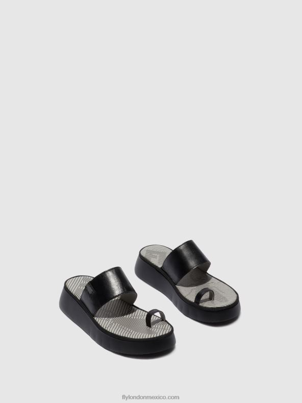 espuma negra 2LT8B607 sandalias con tiras chev316 Fly London mujer