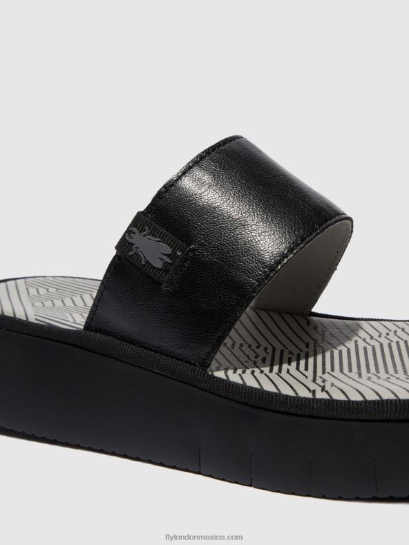 espuma negra 2LT8B607 sandalias con tiras chev316 Fly London mujer