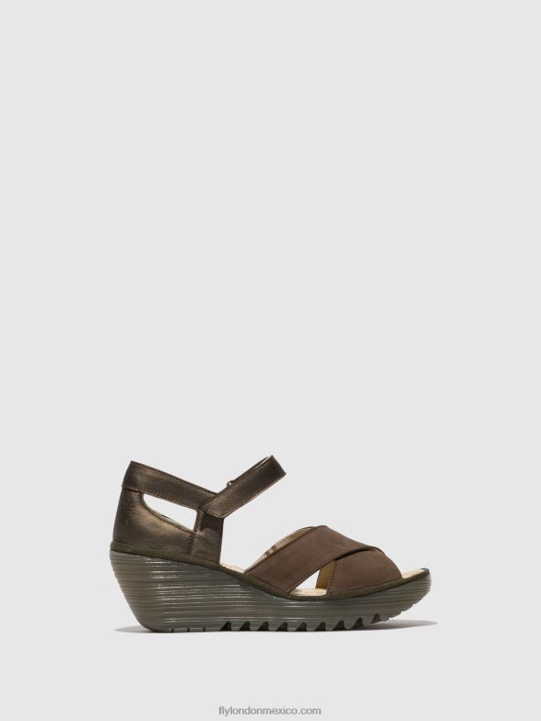 estaño 2LT8B509 sandalias con correa en el tobillo yent365 Fly London mujer