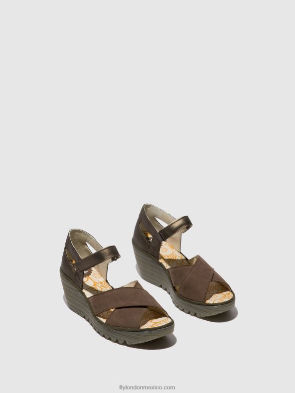 estaño 2LT8B509 sandalias con correa en el tobillo yent365 Fly London mujer