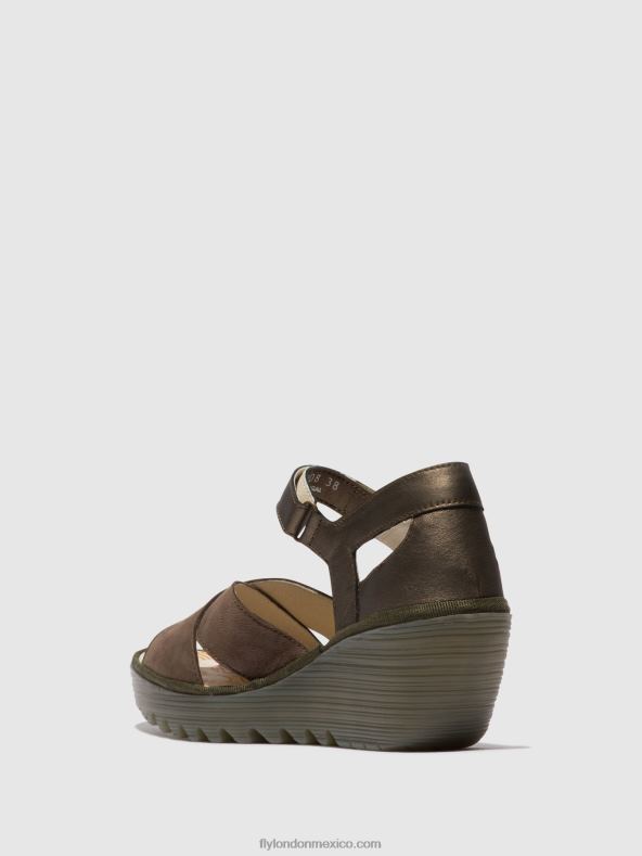 estaño 2LT8B509 sandalias con correa en el tobillo yent365 Fly London mujer