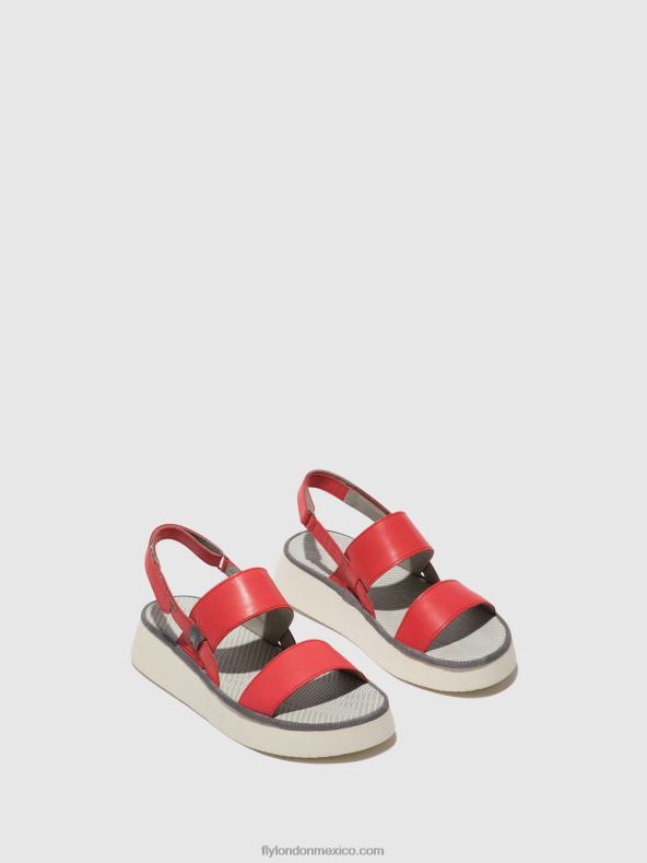 frambuesa 2LT8B462 sandalias destalonadas cura318 Fly London mujer