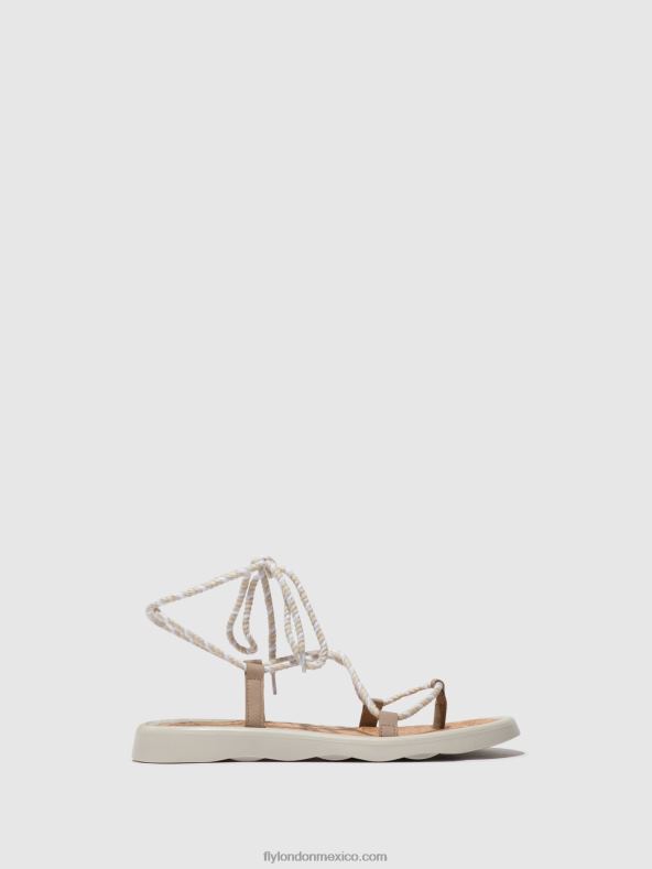 hormigón (blanquecino) 2LT8B552 sandalias con cordones tace874 Fly London mujer