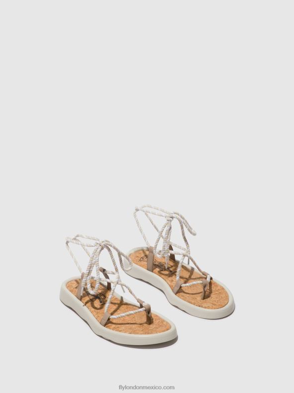 hormigón (blanquecino) 2LT8B552 sandalias con cordones tace874 Fly London mujer