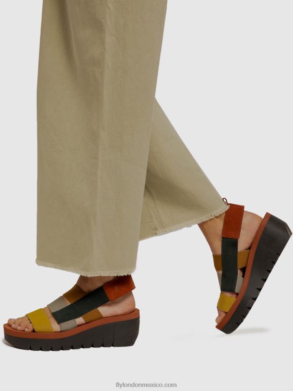 múltiple (ladrillo) 2LT8B530 sandalias de tiras yere847 Fly London mujer