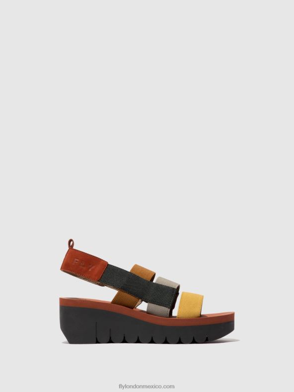múltiple (ladrillo) 2LT8B530 sandalias de tiras yere847 Fly London mujer
