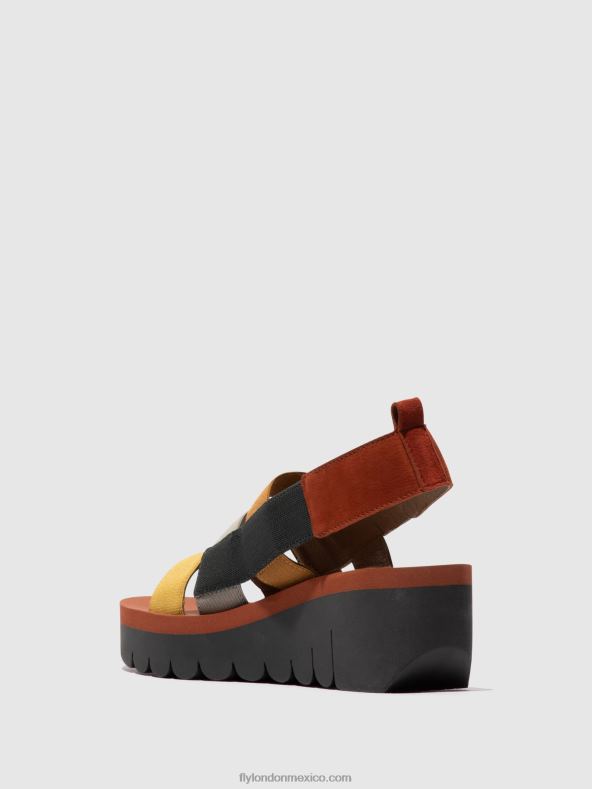 múltiple (ladrillo) 2LT8B530 sandalias de tiras yere847 Fly London mujer