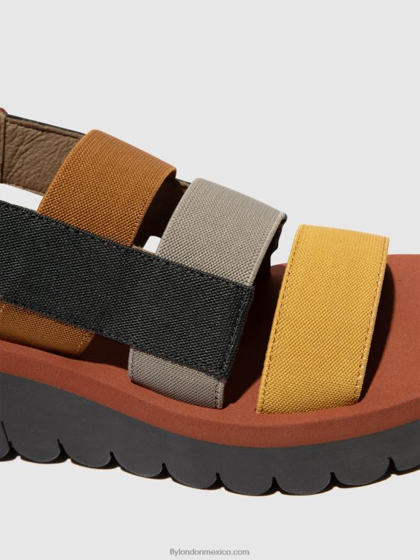 múltiple (ladrillo) 2LT8B530 sandalias de tiras yere847 Fly London mujer