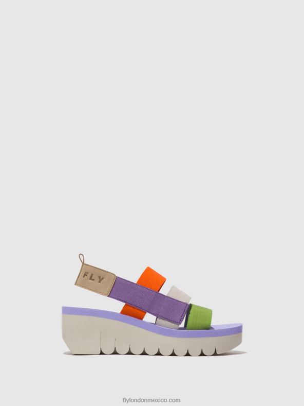 múltiple (viola) 2LT8B425 sandalias de tiras yere847 Fly London mujer