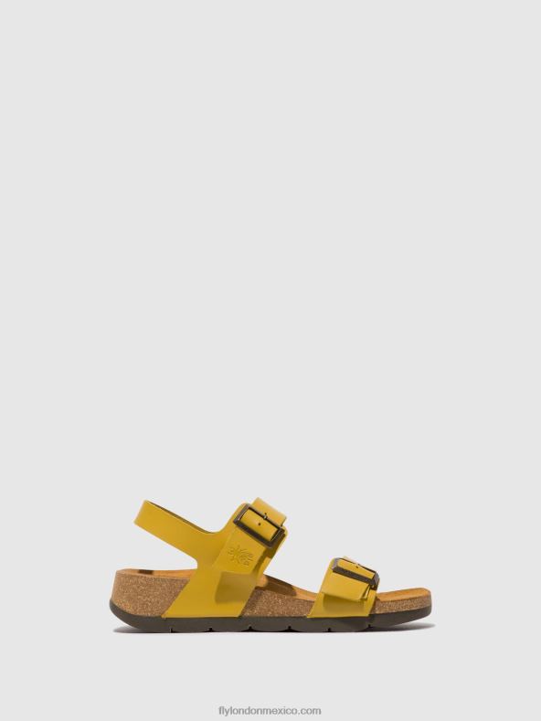 mostaza 2LT8B461 sandalias destalonadas ceke722 Fly London mujer
