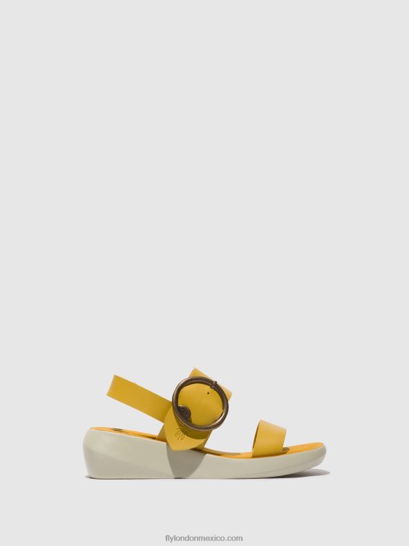 mostaza 2LT8B469 sandalias destalonadas bani739 Fly London mujer
