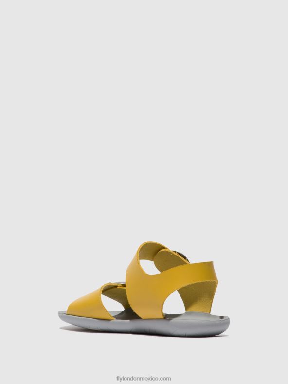 mostaza 2LT8B498 sandalias hebilla masa757 Fly London mujer
