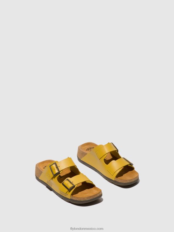 mostaza 2LT8B501 sandalias hebilla caja721 Fly London mujer