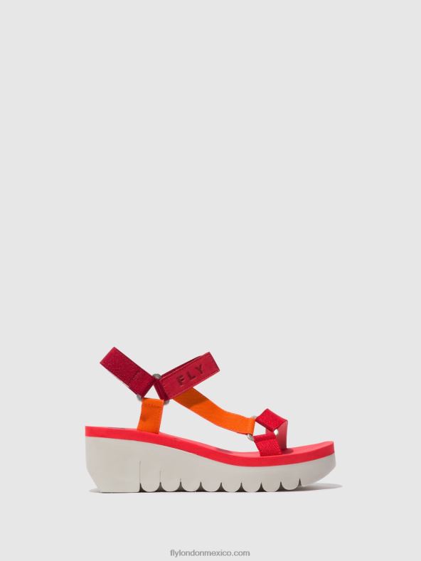 multicolor (rojo) 2LT8B529 sandalias velcro yefa726 Fly London mujer