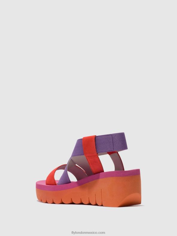 naranja (viola) 2LT8B442 sandalias destalonadas yabi922 Fly London mujer