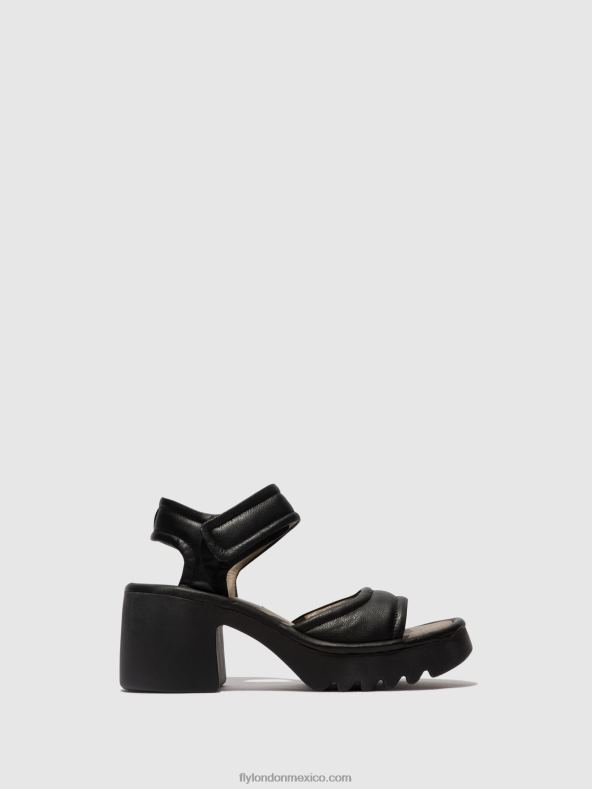 negro 2LT8B401 sandalias velcro mank433 Fly London mujer