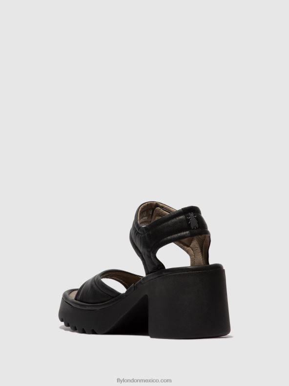 negro 2LT8B401 sandalias velcro mank433 Fly London mujer