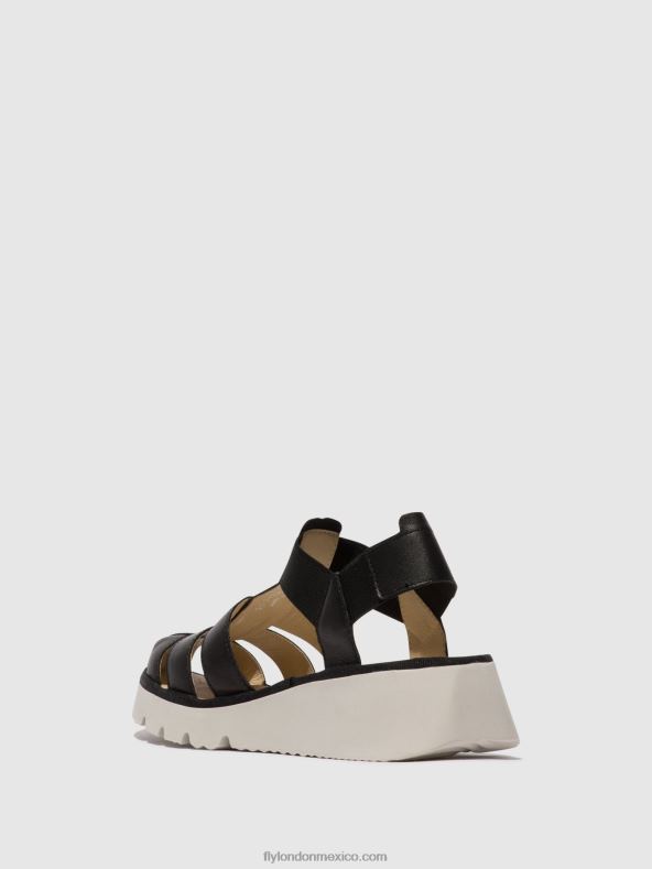 negro 2LT8B404 sandalias t-strap pefi429 Fly London mujer
