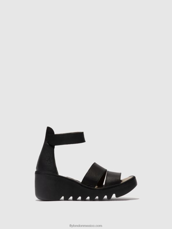 negro 2LT8B430 sandalias tiras bono290 Fly London mujer