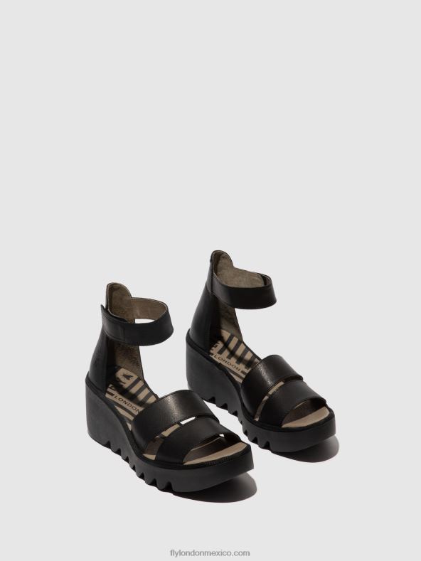 negro 2LT8B430 sandalias tiras bono290 Fly London mujer