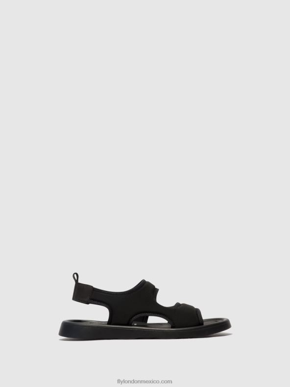 negro 2LT8B450 sandalias con tira trasera treq930 Fly London mujer