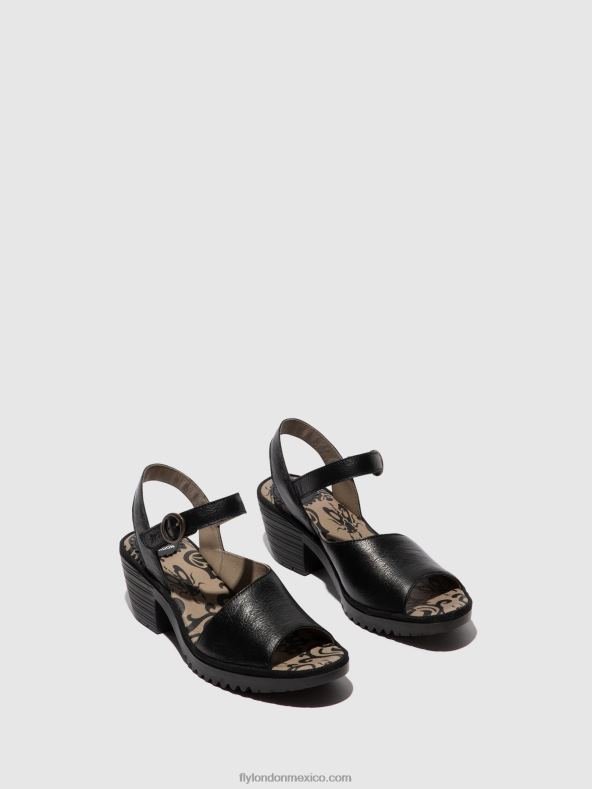 negro 2LT8B453 sandalias destalonadas wely439 Fly London mujer