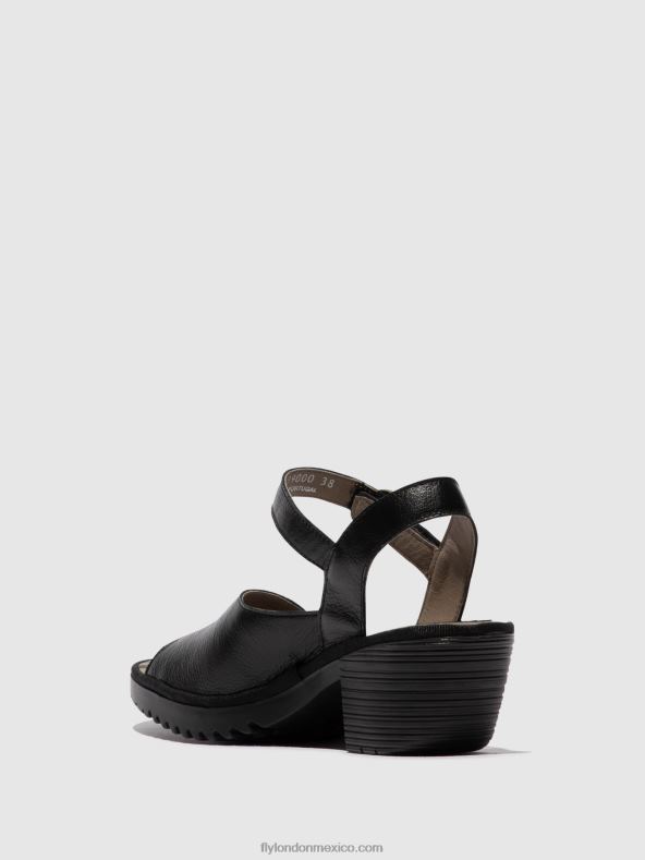 negro 2LT8B453 sandalias destalonadas wely439 Fly London mujer