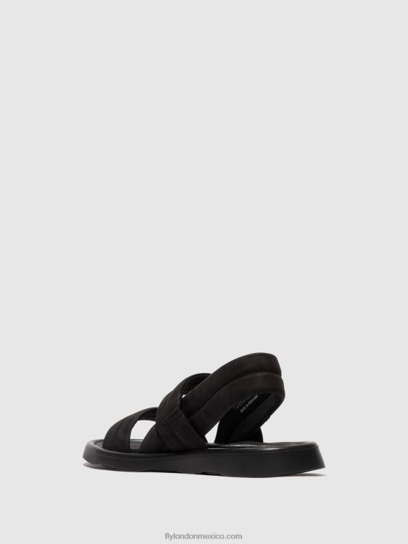 negro 2LT8B457 sandalias destalonadas tofy941 Fly London mujer